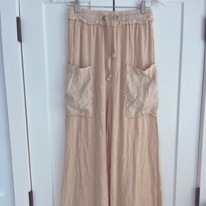 Intimately Free People Peach Wide Leg Linen Pants